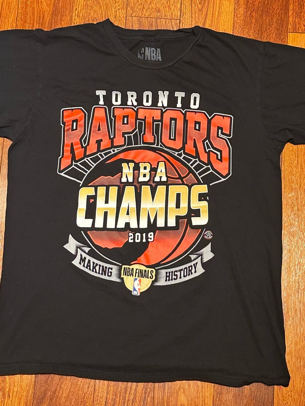NBA Toronto Raptors Black Red and Gold Champion Tee